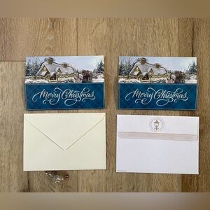 Thomas kinkade glitter pop up merry christmas cards set of 2
